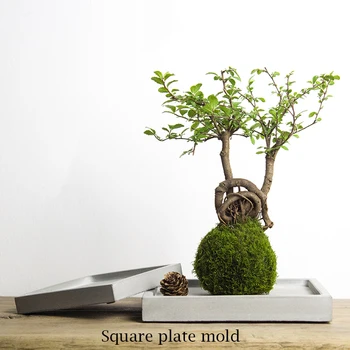 

100% pinkmore Square Plate silicone molds flower tray concrete molds DIY garden planter mold