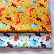 Полметра и динозавром из мультфильма саржа с принтом лоскутное изделие из хлопчатобумажной ткани ткань DIY Швейные материал для стеганых изделий для новорожденного ребенка, B143