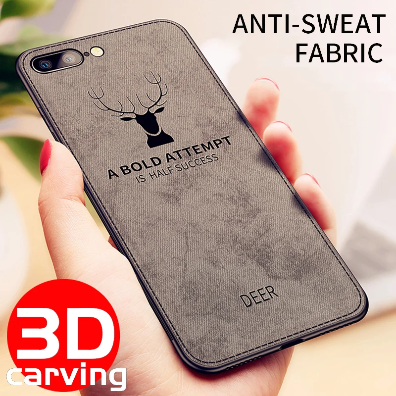 Винтажный тканевый чехол с 3D принтом в виде оленя для iPhone 6 6s 7 8 Plus SE 2020 тканевая