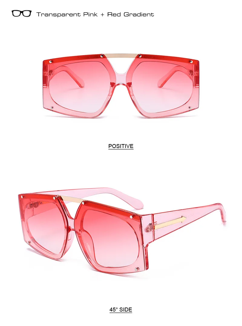 Женские очки shauna квадратные градиентные солнцезащитные очки ретро мужские зеркальные линзы с покрытием UV400