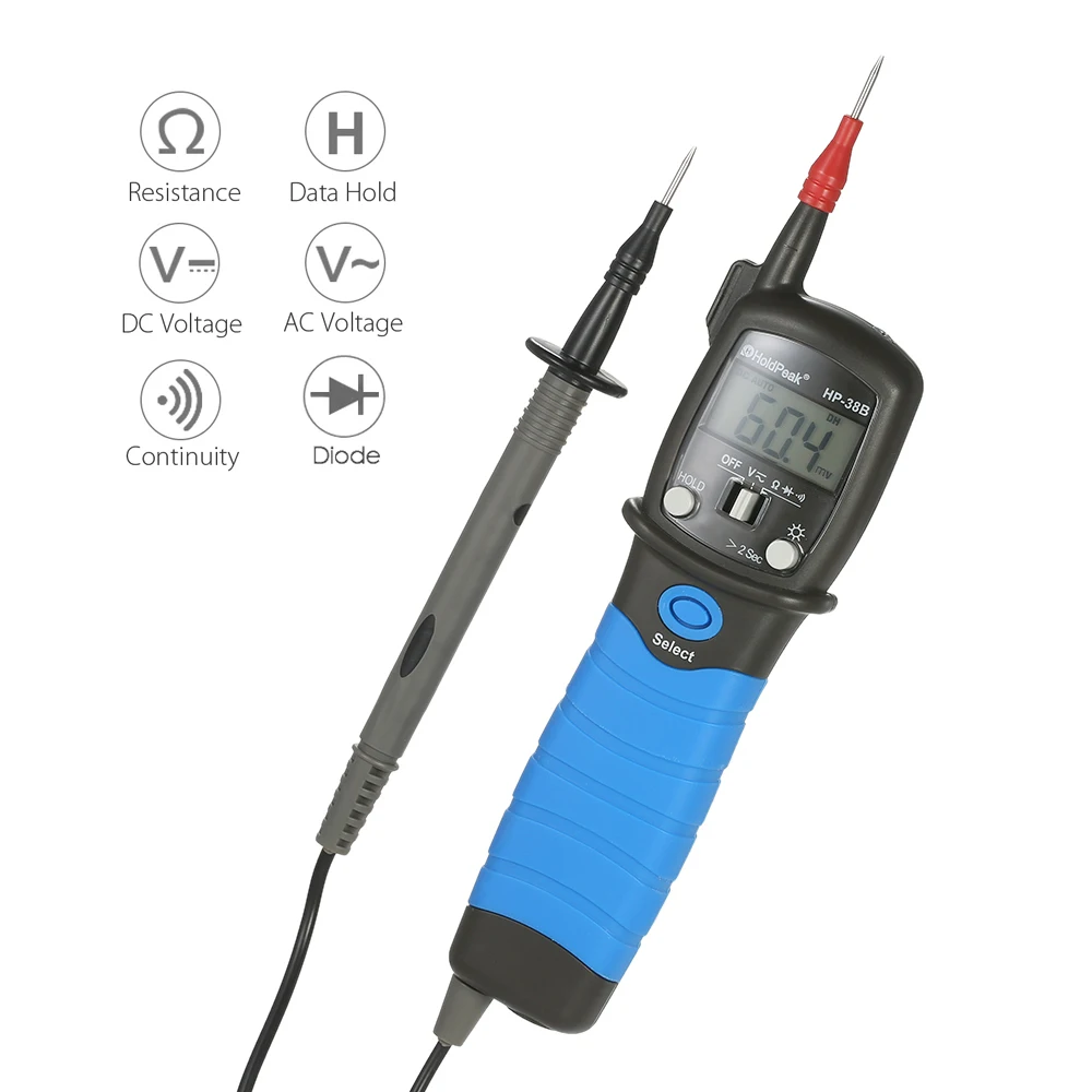 HoldPeak Handheld Digital Multimeter LCD DC/AC Voltage Meter Resistance Diode Continuity Tester Backlight digital multimeter multimeter tester voltage meter tester