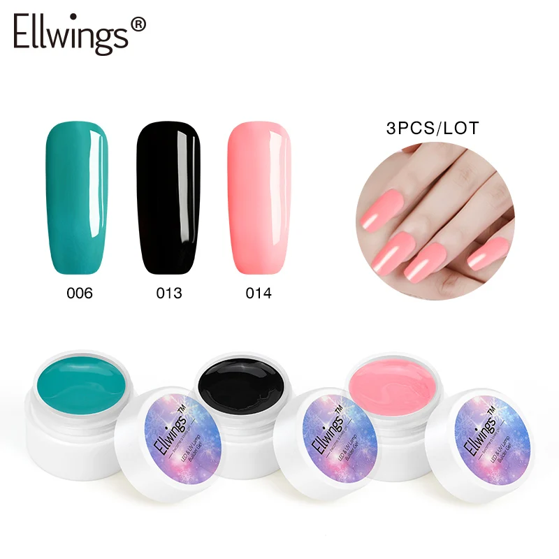 Ellwings 3 шт./лот УФ Гель лак для ногтей Лаки Наборы цвета наращивания на сборка