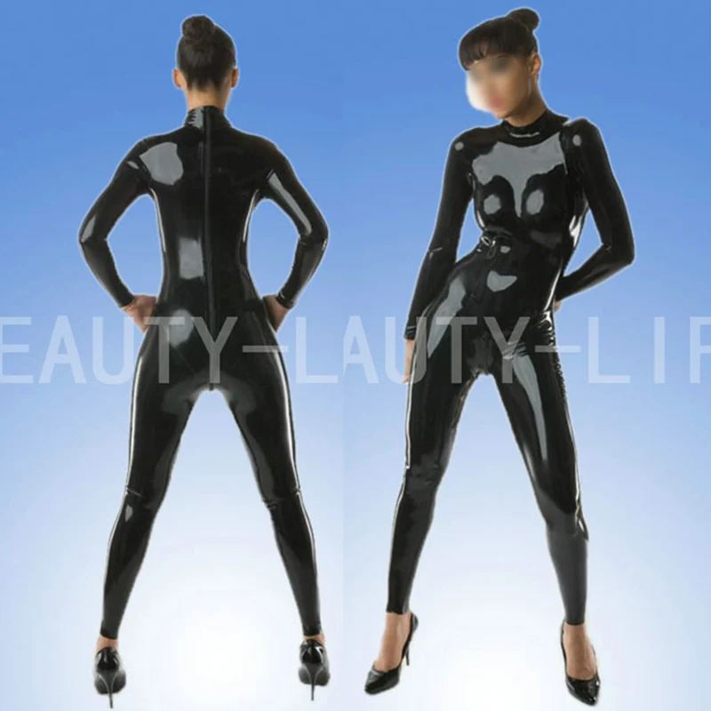 

Latex fetish suit costume soft rubber back zipper plus size customization 100% natural handmade