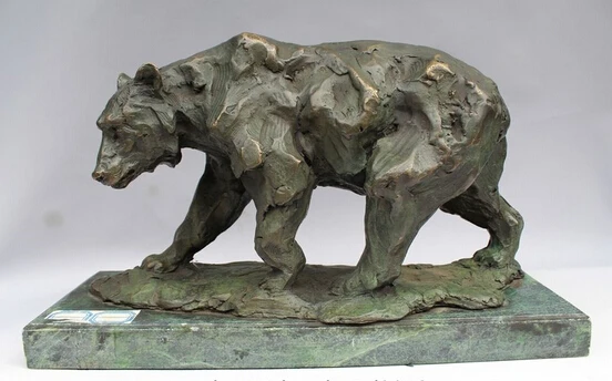 

wholesale factory Lucky China Folk Feng shui Wild Animal Bronze Copper Black Bear Statue Figures