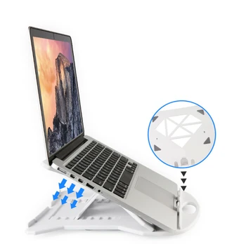 

Rotatable Adjustable Cooling Laptop Notebook Stand Holder Pad Mount Portable Folding Lapdesk Office Ergonomic For All size