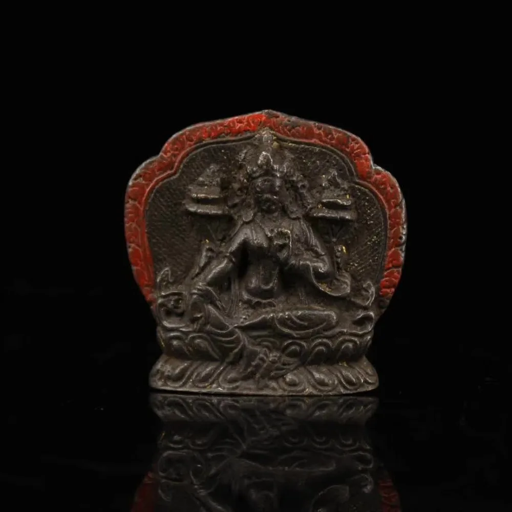 

Tibetan temple Receive Old pure copper Handmade Tiantie green Tara statue