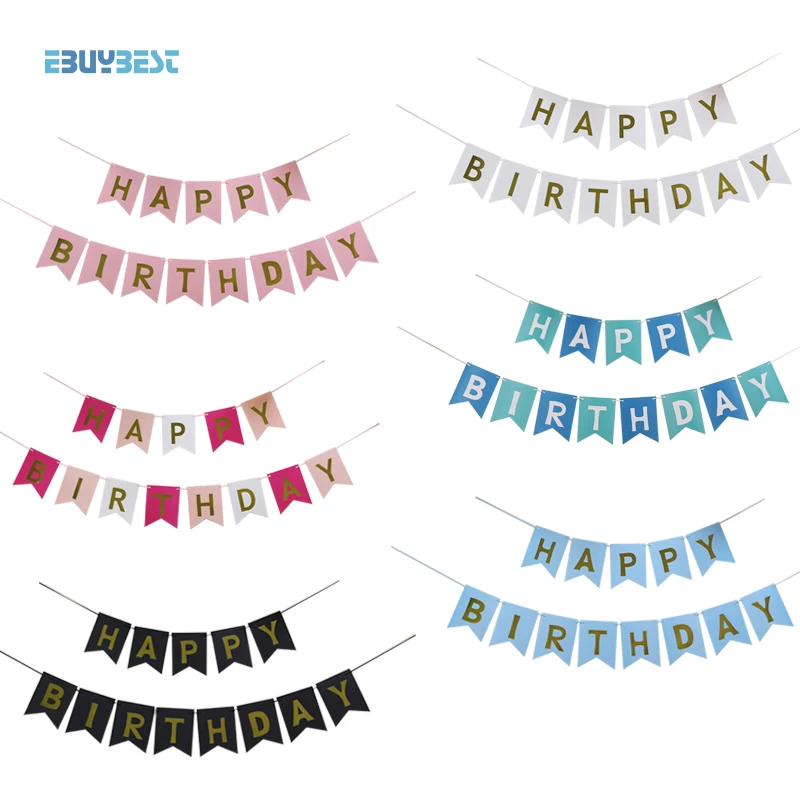 

1 Set Paper Happy Birthday Banner Party Decorations Kids Boy Girl Baby Decoration Birthday Party Supplies Decor Bunting