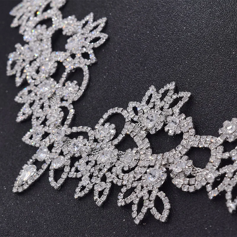 Rhinestone bridal dress necklines appliques (1)