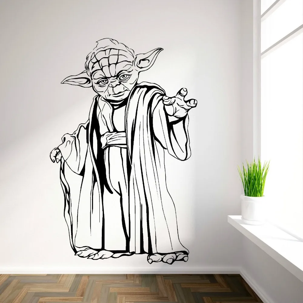 YODA STAR WARS vinyl wall art room sticker decal movie themed wall decals wall stickers walpaper 2 sizes