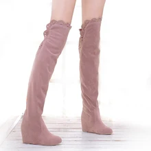 KARINLUNA/Большие размеры 34-43; модные вечерние и зимние сапоги на платформе и высоком каблуке женские ботфорты женская обувь