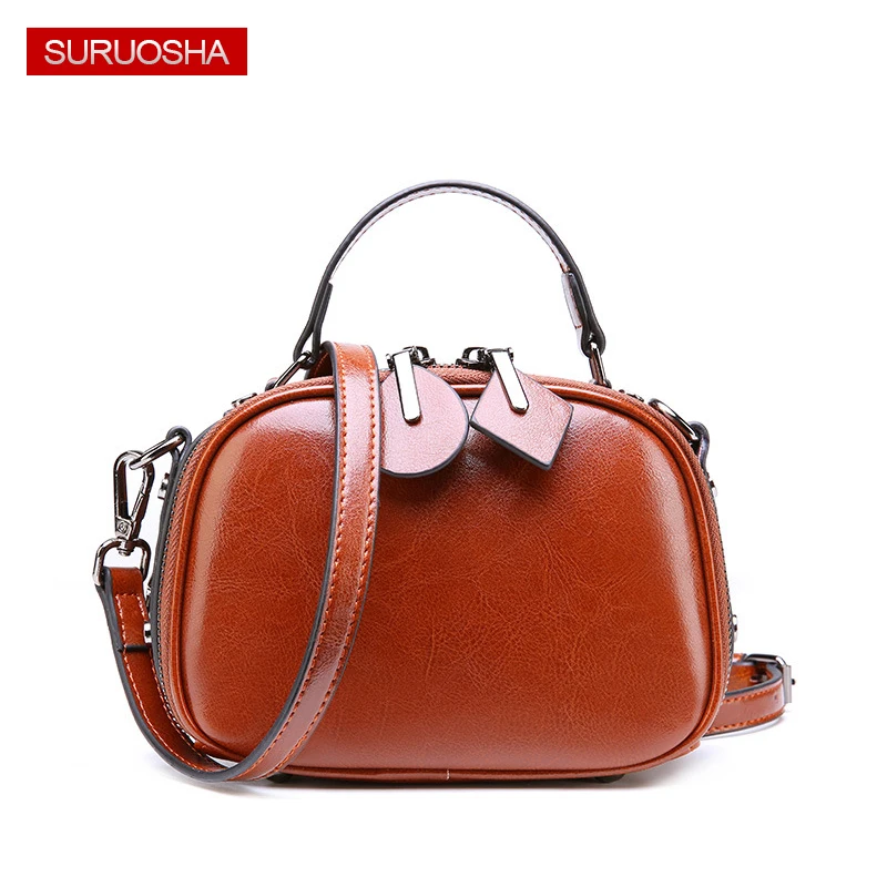 

Quality crossbody bags for women Bag Women Handbag 2019 Vintage Cross Body Bag oil wax Leather Fashion Puller Bags Clutches