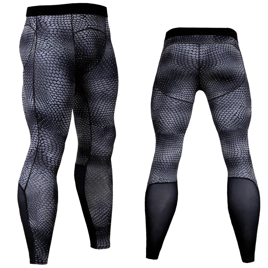 2018 High Quality Plaid Pants Men Compression Pant Cool Mesh Gear Spliced Leggings Tights Fitness Joggers Men Elastic Trousers