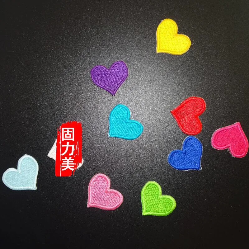

10pc/ lot Embroidered Purple Heart-shaped Patches Iron On Small Love Heart Stickers DIY Fabric Appliques for Baby Girls Clothes