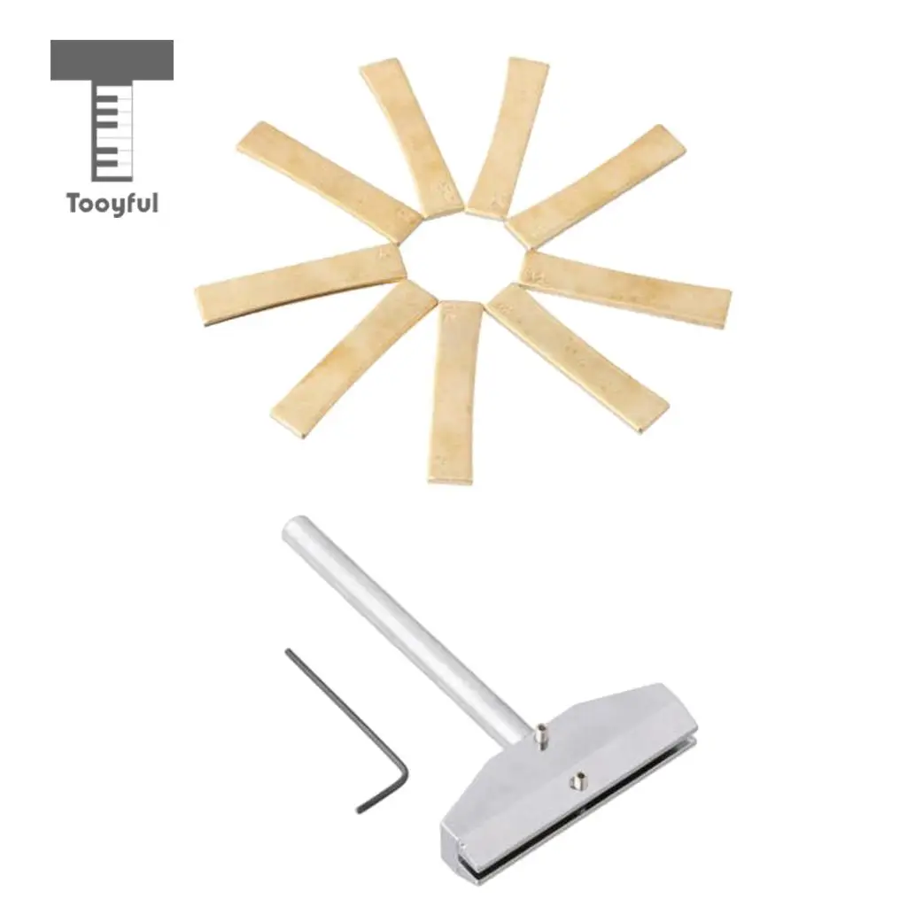 Guitar Repair Tool Set 9pcs Brass Fingerboard Fretboard Press Caul Insert+L Shaped Wrench