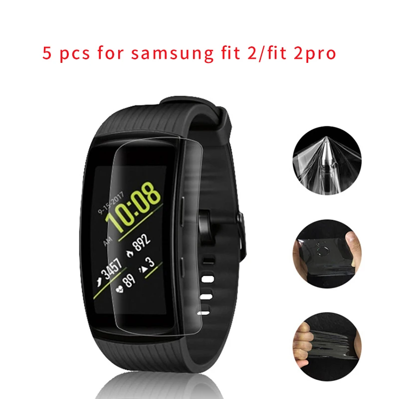 

5PCS Smart Band Wristband Protector Film For Samsung Galaxy Gear Fit2 Pro Fit 2 Ultra Explosion-proof Slim Film For Fit2