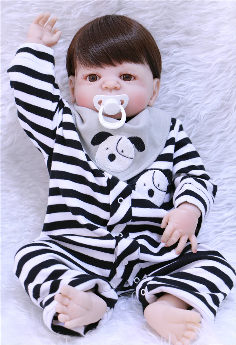 

Straight hair boy Reborn Baby Lifelike Newborn Babe Boneca cute red clothes Realistic Christmas Gift Silicone 22 inch Kids NPK
