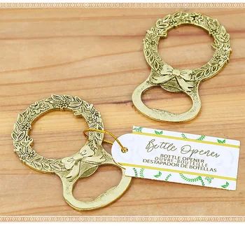 

500PCS Wedding Party Souvenirs Vintage Gold Garland Shape Design Beer Bottle Opener Wedding Gift for Guest