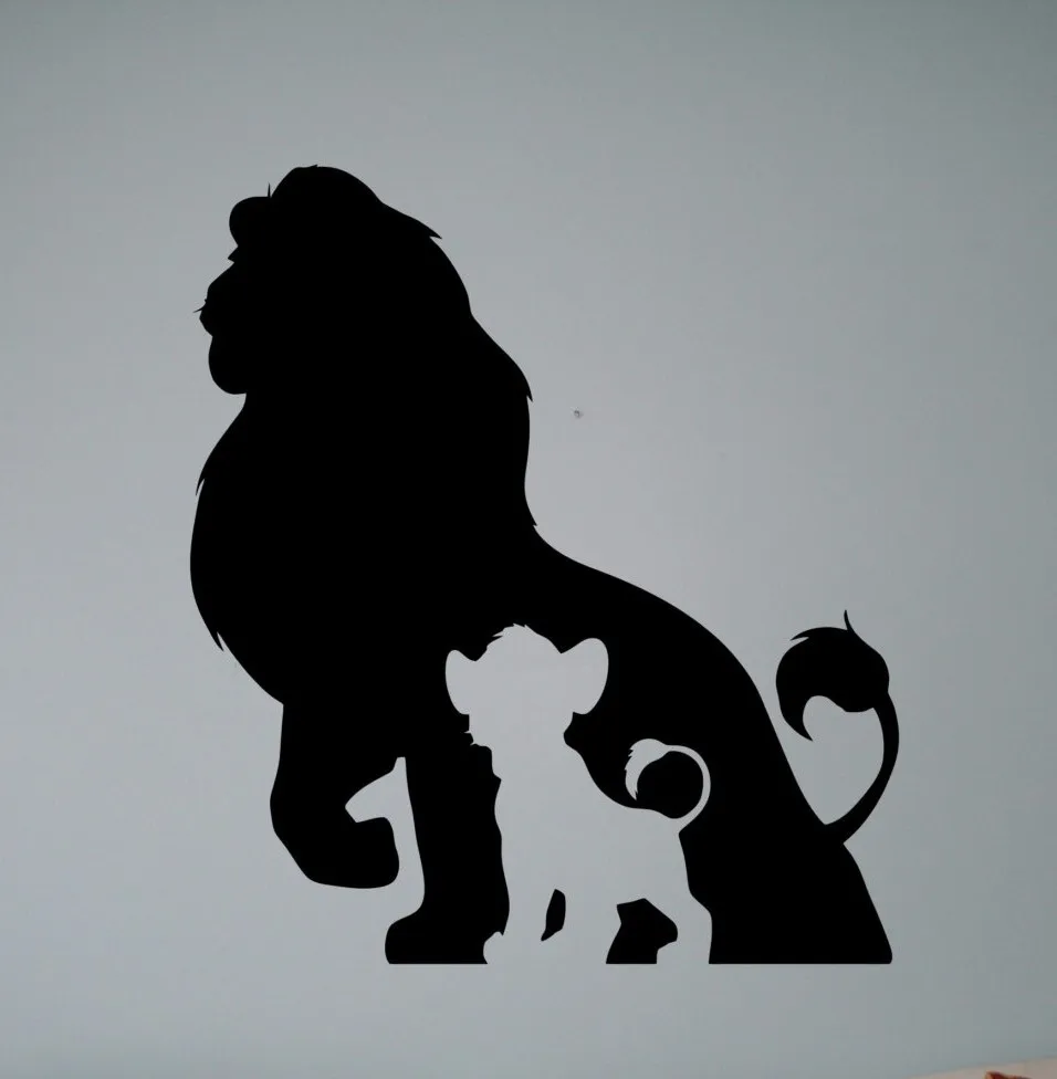 Lion King Wall Vinyl Decal Retro Cartoons Silhouette Nursery Sticker