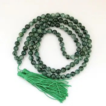 

DD 8mm Tibet Buddhist 108 Jade Prayer Beads Mala Necklace #@