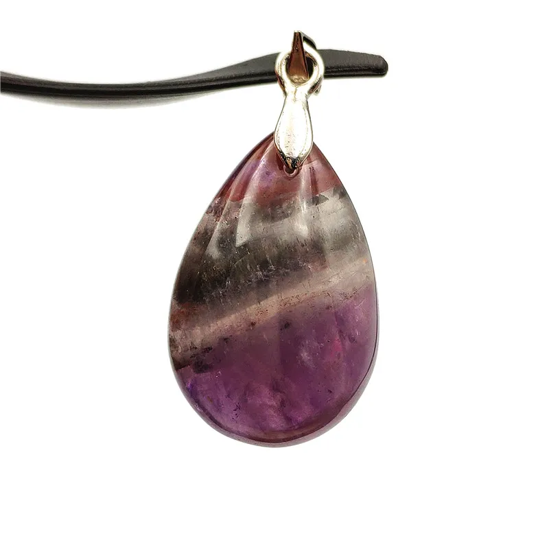 

Natural Auralite 23 Pendant Women Men Gift 31x19x10mm Purple Red Water Drop Canada Stone Crystal Fashion Necklace Pendant AAAA