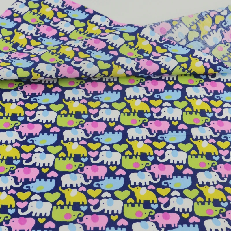 

Teramila Fabrics Cute Elephant Cotton Fabric Tecido Quilting Patchwork Sewing Cloth Bedding Decoration Tissue Home Textile Craft