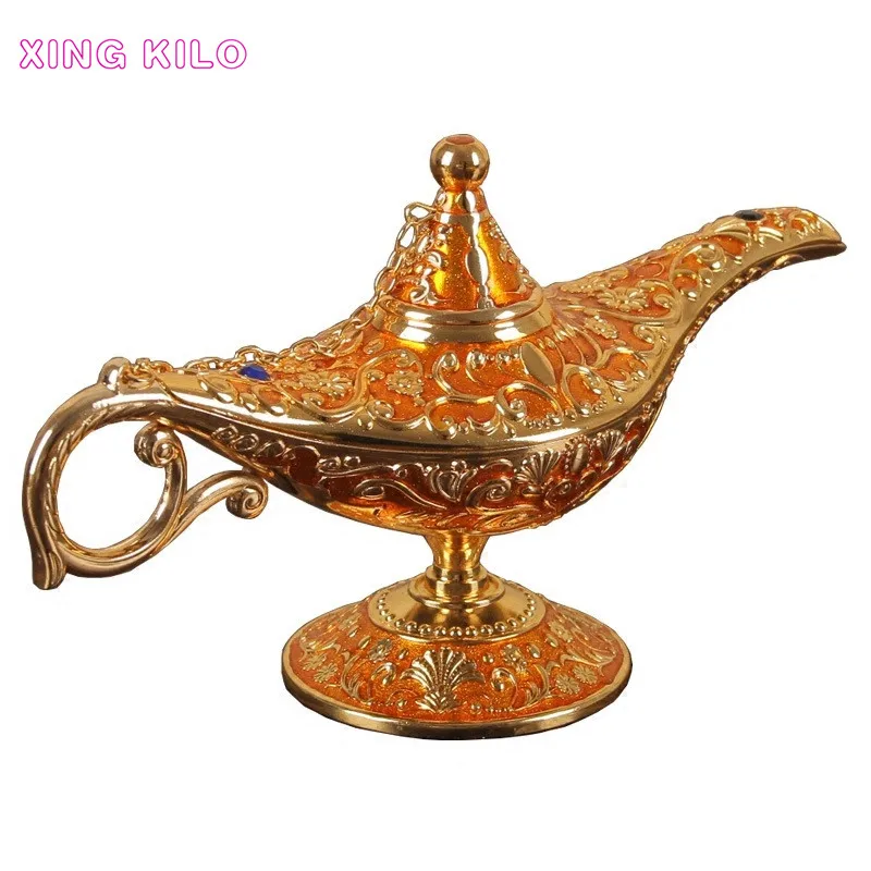

Classical metal carving Arabian magic lamp Russian wishing magic lamp tea oil pot decoration Collection art gift birthday gift