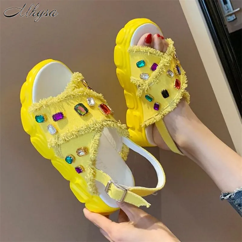 

Mhysa 2019 Summer New Fashion Crystal Shoes Women Open-toe Gladiator Sandals Comfortable Platform Beach Women's sandals T581