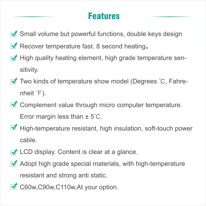 Electric Soldering iron 60W CXG LCD Adjustable Temperature EU plug Welding Solder Station Heat Pencil 2pcs Tips  (17)