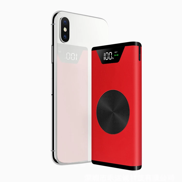Qi Беспроводное зарядное устройство 20000 мАч Внешний аккумулятор для iPhone Samsung Note 8 S9