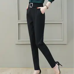 Осень зима новые женские корейские OL черные шаровары 2019 брендовые качественные тонкие повседневные брюки карандаш с высокой талией