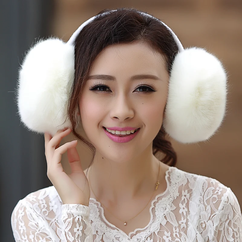 super big size warm faux rabbit fur earmuff cute velvet fur earmuff