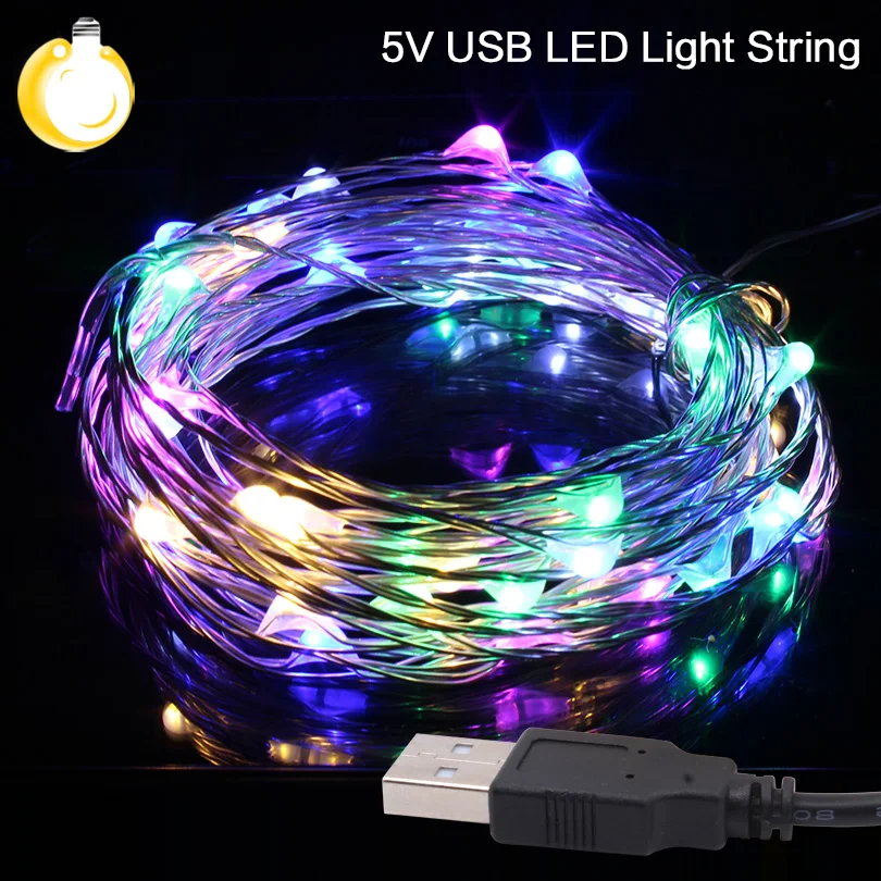 garland Christmas Lights 5V USB Powered Luminaria String Outdoor Festival Weddin