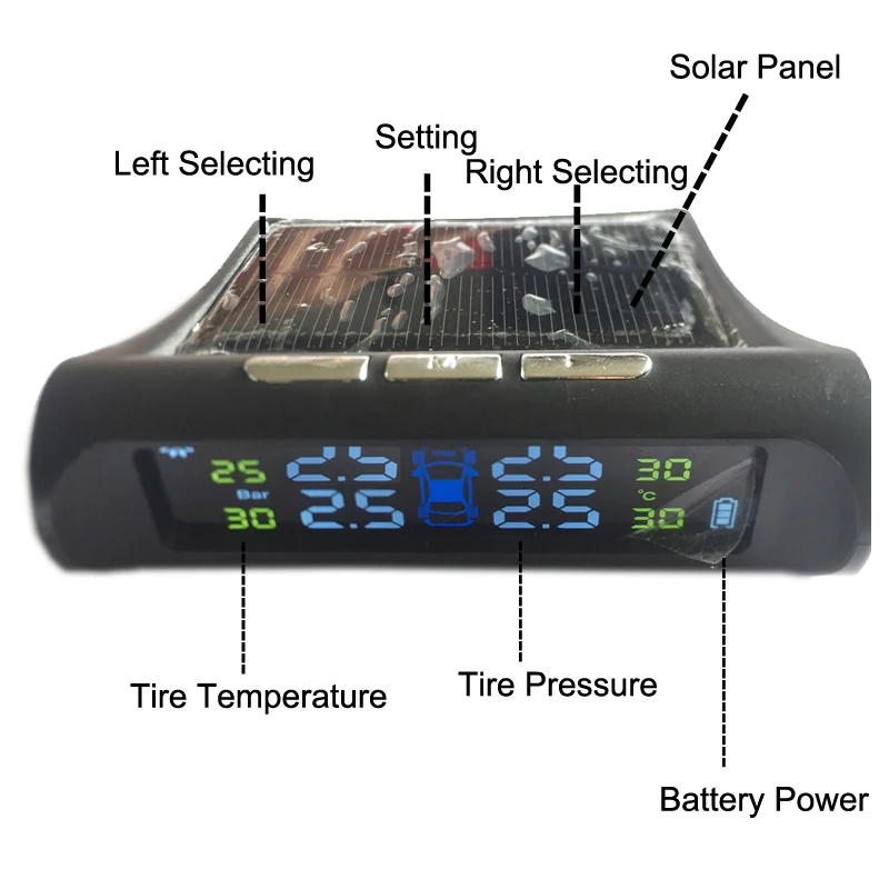 Светодиодный дисплей Система контроля давления в шинах Tpms Sensorsolar безопасность автомобиля смарт-контроль шин беспроводной 4 колеса Внешний внутренний
