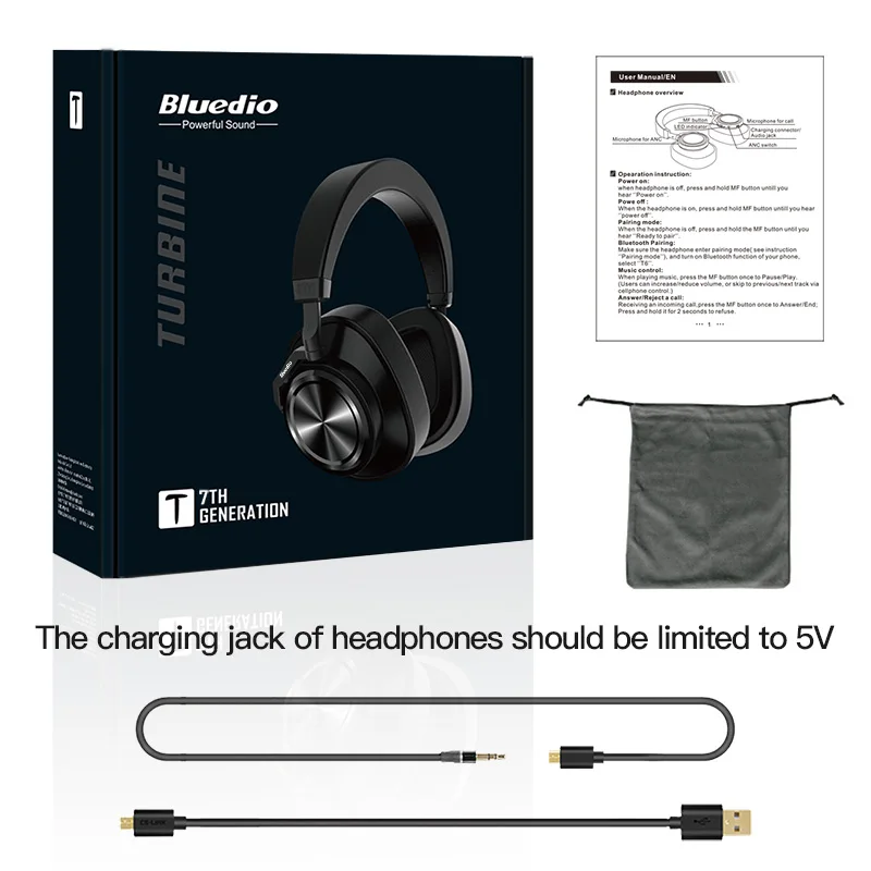 Bluedio T7 Bluetooth наушники активное шумоподавление стерео звук пользовательская