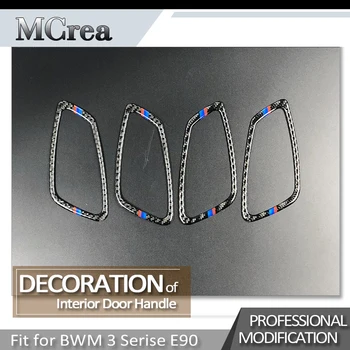 

MCrea Accessories Car Styling For BMW E90 BMW 3 Series E92 3D Stickers Carbon Fiber Door Lifting Knob Button Handle Trim Rings