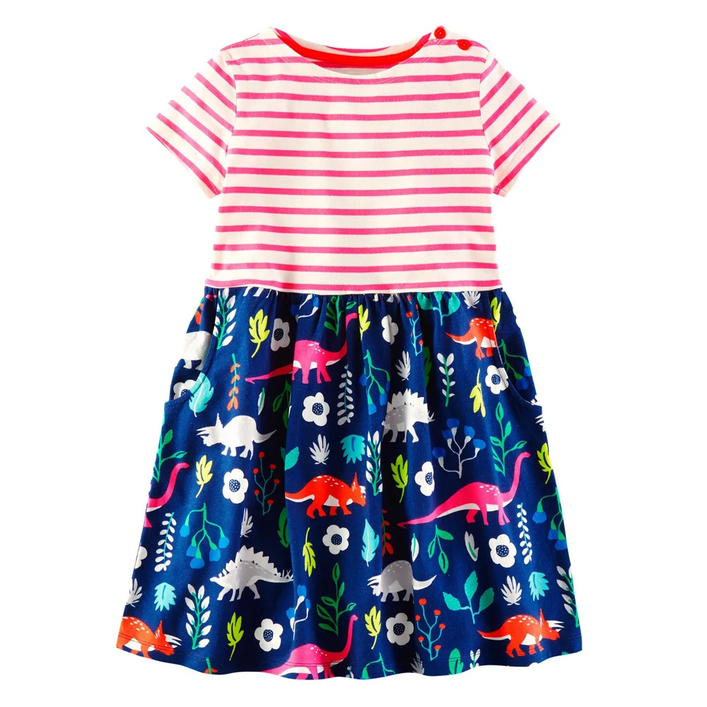 

2018 Baby Girls Summer Dress Striped Princess Dress Little Girls Dresses Tunic Costume for Kids Clothes
