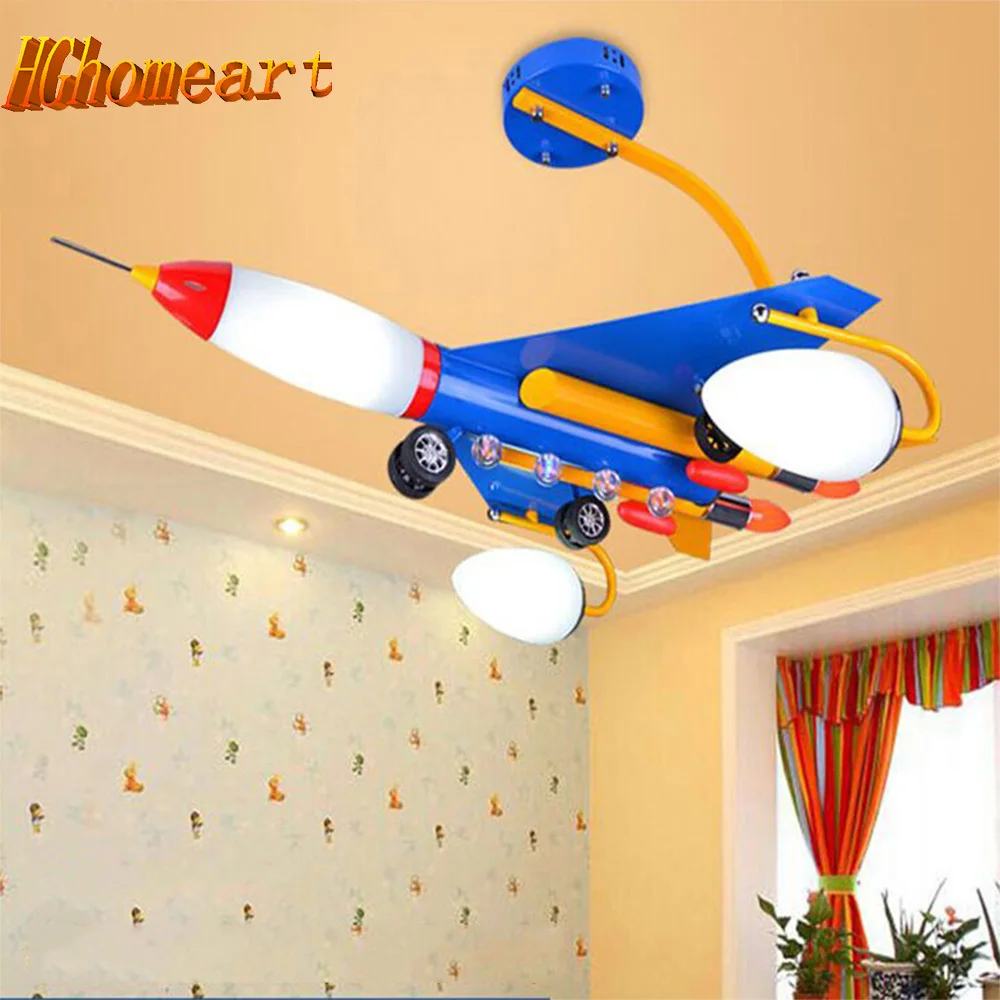 

Baby Room Chandelier Lighting Iron Aircraft Cartoon Suspension E14 Lamp Acrylic Wrought Cartoon Led Chandeliers for Bedrooms