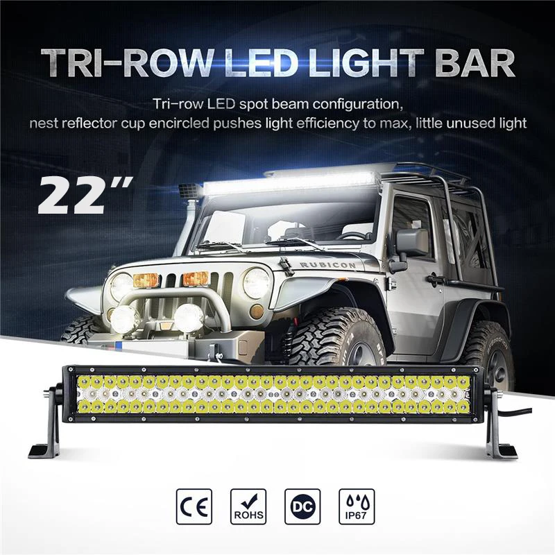 

Oslamp Triple-Row 240W 22inch Straight LED Light Bar Spot Flood Combo Beam Offroad Led Work Driving Light Truck SUV ATV 4x4 12v