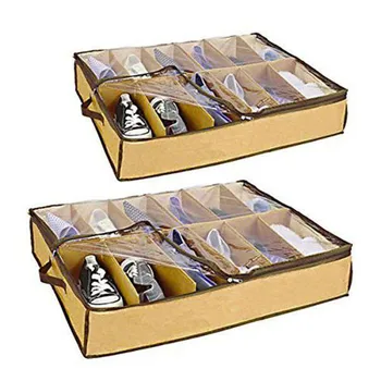 

2x Underbed Shoe Store Organiser - 12 Pairs