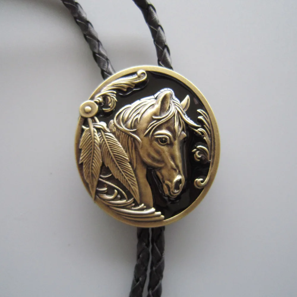 Кожаное ожерелье с овальной головой лошади в стиле Боло|necklace mask|necklace owlnecklace friendship
