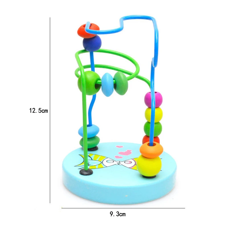Children Kids Baby Colorful Wooden Mini Around Beads Maze Educational Game Toy Random Color @Z263 YJS Dropship