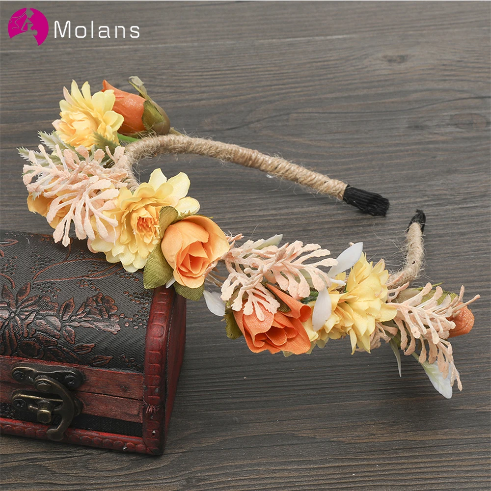 

MOLANS Fashion Flower Headbands Solid Stimulation Floral Headpiece Art Photography Girls Hair Accessories Bride Wedding Hairband