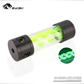 

BYKSKI Length 180MM X 50MM Acrylic Double Helix T-Virus Cylindrical Water-Coolant Tank 6 holes Reservoir Black Cover Light