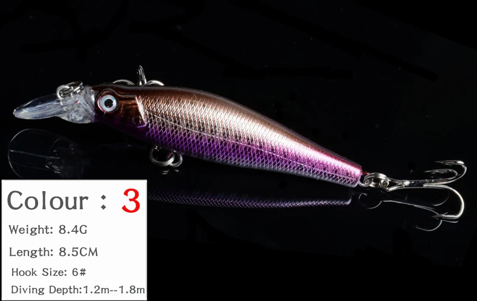 8PCS Minnow Wobblers Fishing Lure Wobbler Lures Hard Artificial Bait For Fish Tackle Carp Peche With Hooks Trolls Jerkbait Set (3)
