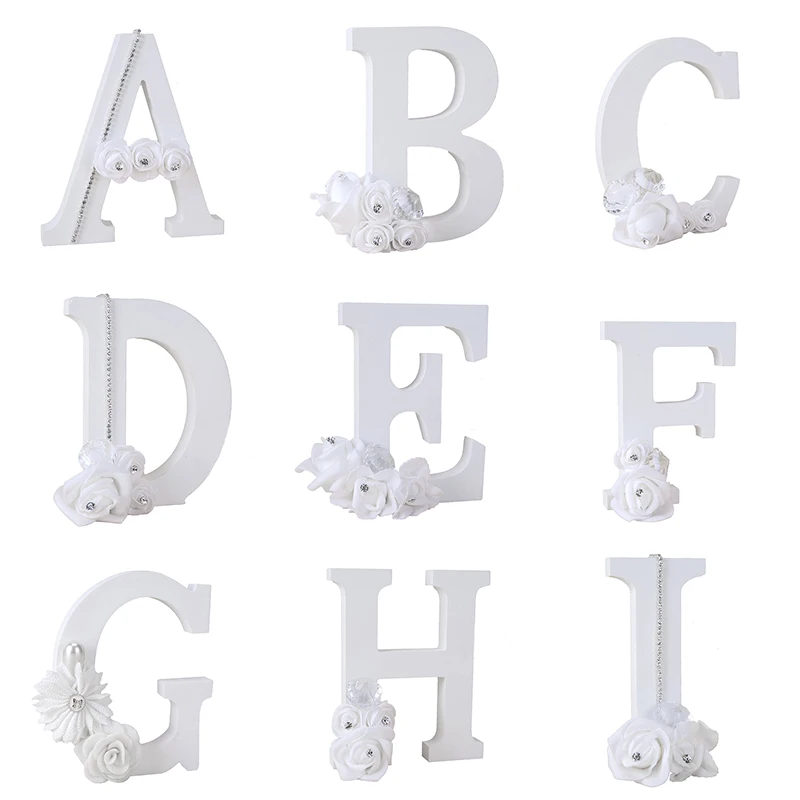 

1Pcs A-Z Diamond Flower English Letters Standing Wedding Decoration DIY Name English Alphabet Handcrafts Ornaments Home Decor