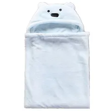 A00252 Bule# Лидер продаж одеяла для новорожденных милый мультфильм с капюшоном мягкий коралловый флис теплый Пеленальный обертывание ребенка parisarc