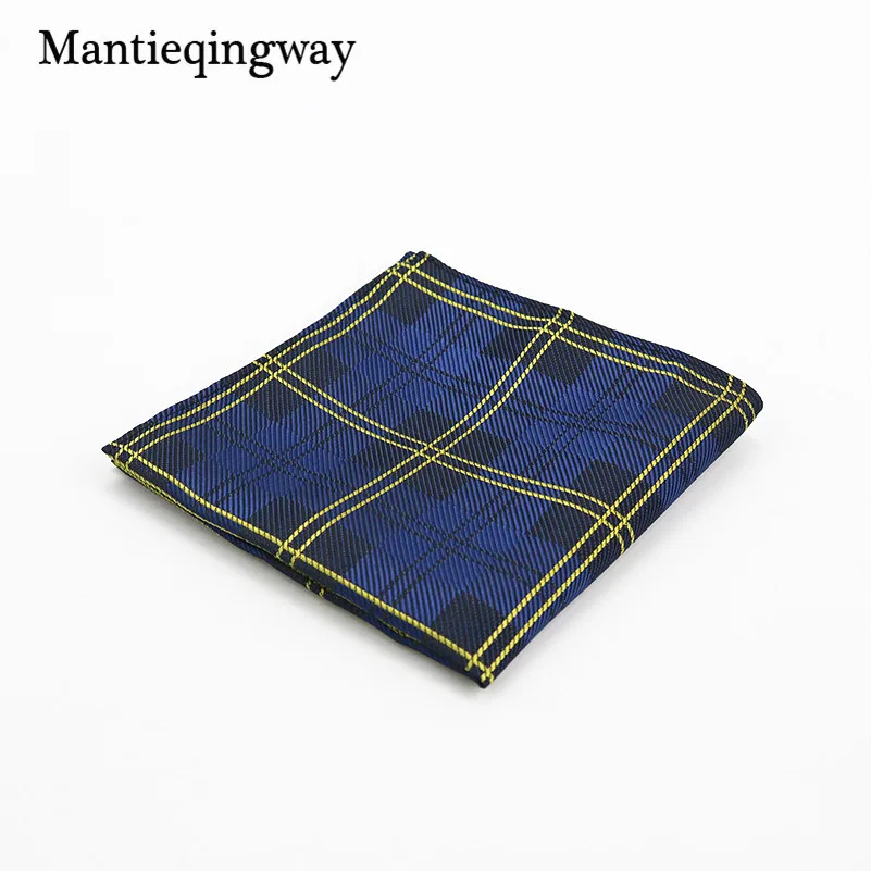 Mantieqingway полиэфир Hanky золотые и черные Пейсли мужские модные клетчатые квадранные