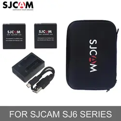Оригинальный Sjcam Sj6 Legend аксессуары 1 шт. двойной Зарядное устройство + 2 шт. батареи + Sjcam большой мешок для Sjcam Sj6 легенда Спорт Действие Камера