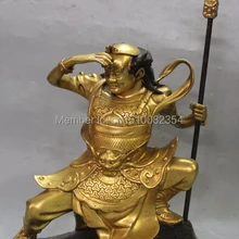 1" Клеймо Китай Фиолетовый Бронзовый 24 К Золото Ясновидение и Всеведущий Статуя Будды