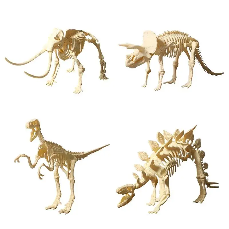 

3D Simulation Dinosaur Skeleton Puzzle DIY Wooden Educational Toy for Kids Sword Dragon Model Children Best Birthday Gift